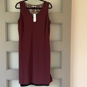 Reversible leopard print sheath dress